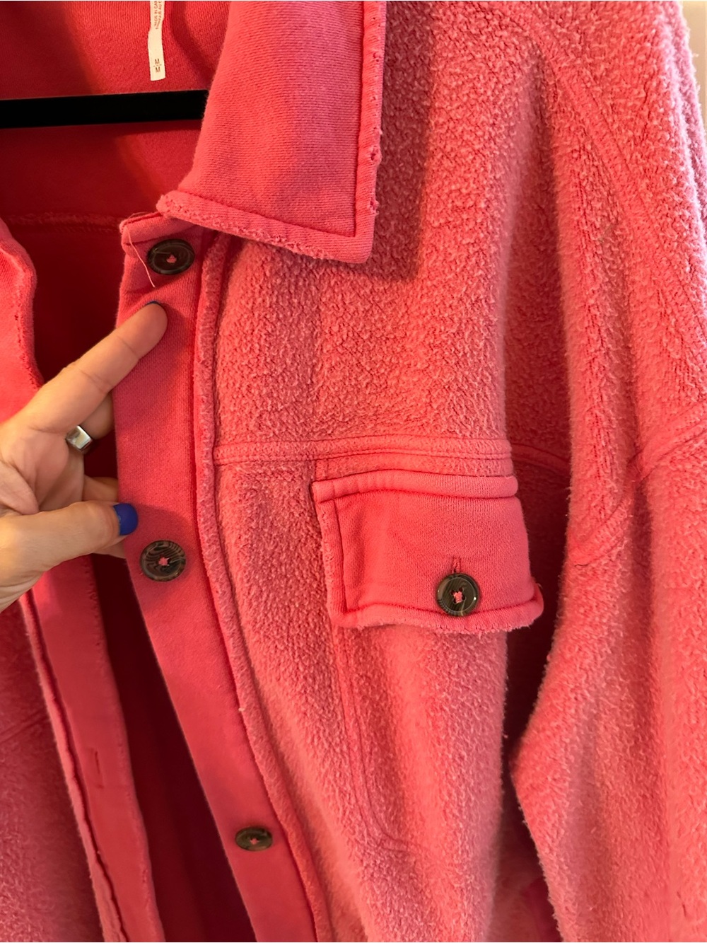 LIKE NEW Free people ruby jacket Women’s Pink Fleece Shacket Jacket - Picture 5 of 5